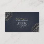 Yoga Meditation Instructor Chic White Gold Mandala Visitekaartje (Achterkant)
