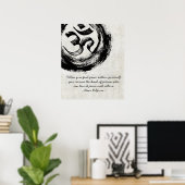 YOGA-Meditation Instructor citeert OM- & ZEN-symbo Poster (Thuiskantoor)