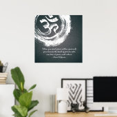 YOGA-Meditation Instructor citeert OM- & ZEN-symbo Poster (Thuiskantoor)