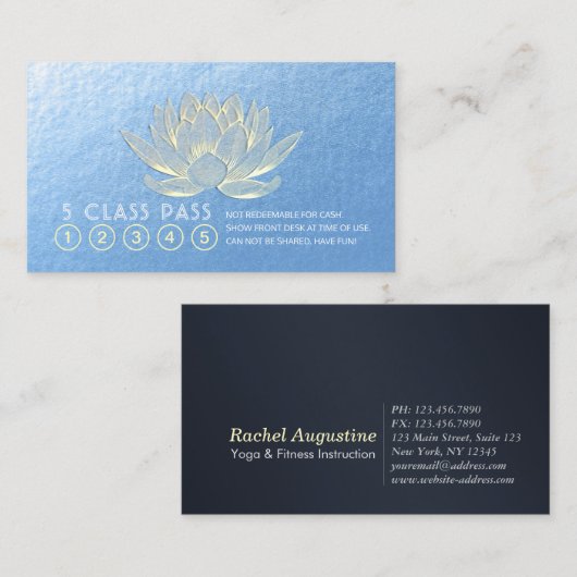 Yoga Meditation Instructor Class Pass Loyalty (Voorkant / Achterkant)