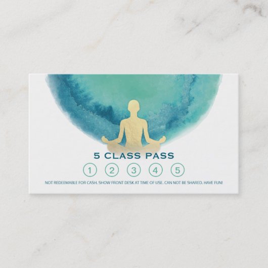 Yoga Meditation Instructor Class Pass Loyalty Kaar (Voorkant)