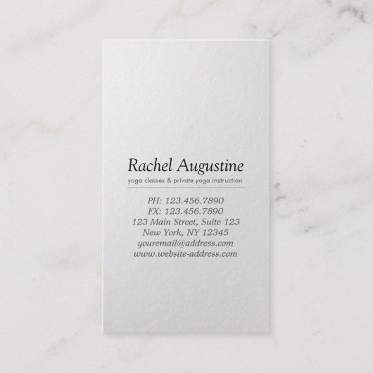 Yoga Meditation Instructor Class Pass Loyalty Kaar (Achterkant)