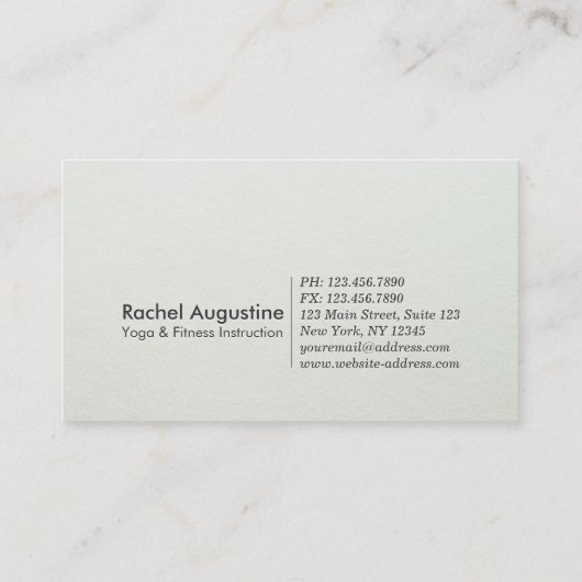 Yoga Meditation Instructor Class Pass Loyalty Kaar (Achterkant)