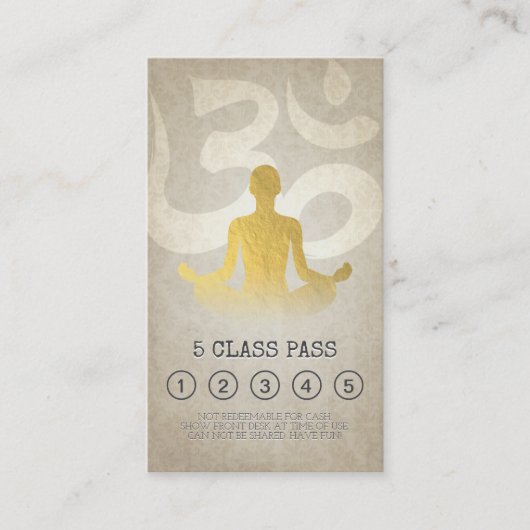 Yoga Meditation Instructor Class Pass Loyalty Kaar (Voorkant)