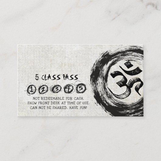 Yoga Meditation Instructor Class Pass Loyalty Kaar (Voorkant)