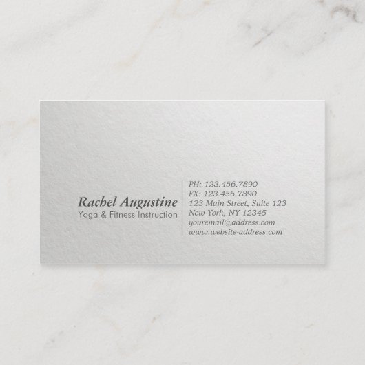 Yoga Meditation Instructor Class Pass Loyalty Kaar (Achterkant)