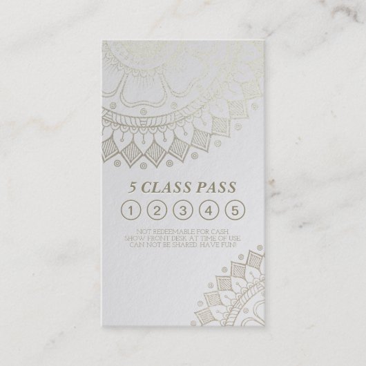 Yoga Meditation Instructor Class Pass Loyalty Kaar (Voorkant)