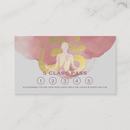 Yoga Meditation Instructor Class Pass Loyalty Kaar (Voorkant)
