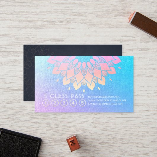 Yoga Meditation Instructor Class Pass Loyalty Kaar (Voorkant / Achterkant in situ)