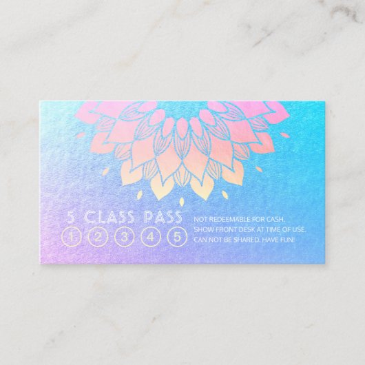 Yoga Meditation Instructor Class Pass Loyalty Kaar (Voorkant)