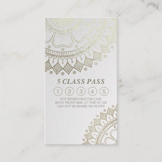 Yoga Meditation Instructor Class Pass Loyalty Kaar (Voorkant)