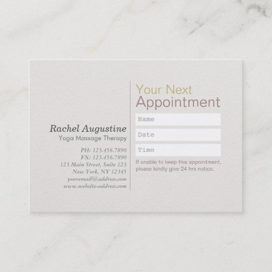 Yoga Meditation Instructor Class Pass Loyalty Kaar (Achterkant)