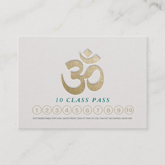 Yoga Meditation Instructor Class Pass Loyalty Kaar (Voorkant)