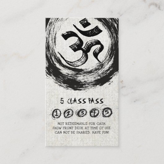 Yoga Meditation Instructor Class Pass Loyalty Kaar (Voorkant)