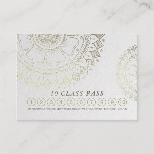 Yoga Meditation Instructor Class Pass Loyalty Kaar (Voorkant)