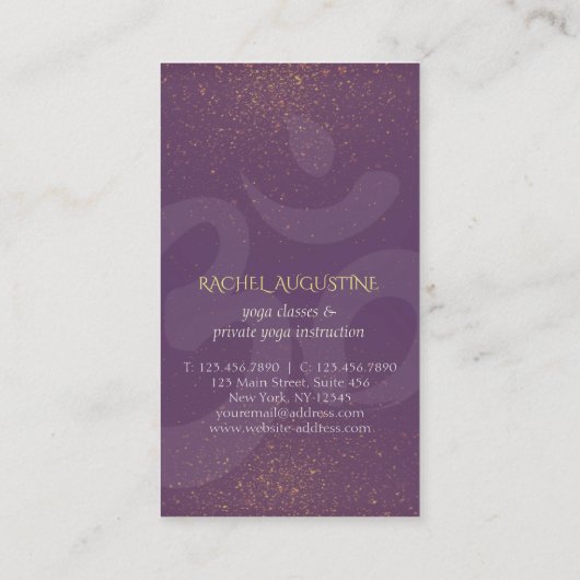 Yoga Meditation Instructor Class Pass Loyalty Kaar (Achterkant)