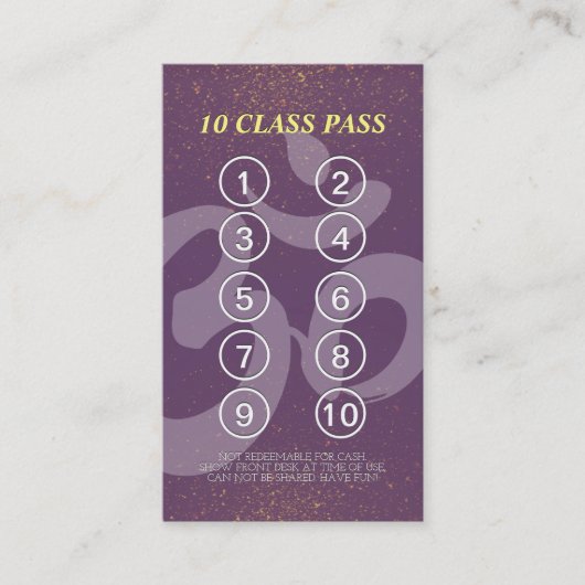 Yoga Meditation Instructor Class Pass Loyalty Kaar (Voorkant)