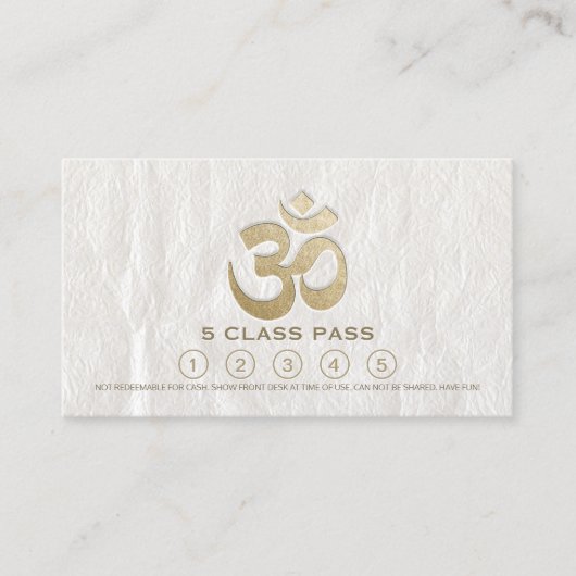 Yoga Meditation Instructor Class Pass Loyalty Kaar (Voorkant)
