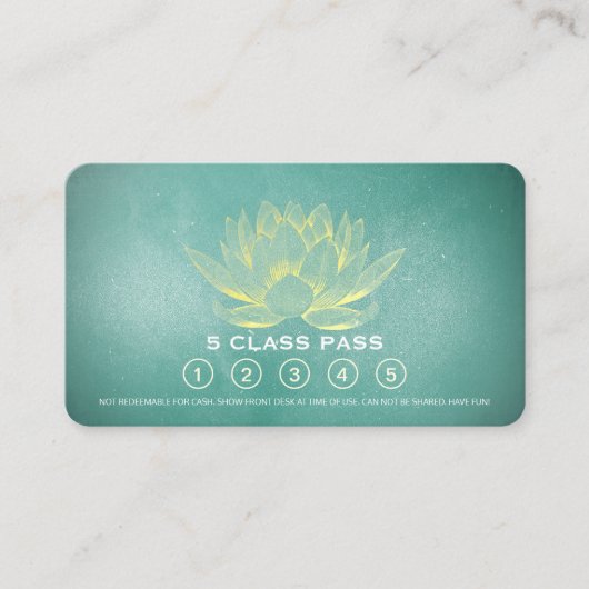 Yoga Meditation Instructor Class Pass Loyalty Kaar (Voorkant)