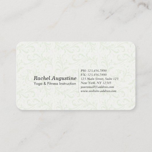 Yoga Meditation Instructor Class Pass Loyalty Kaar (Achterkant)