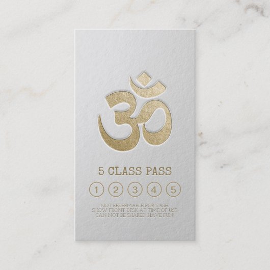 Yoga Meditation Instructor Class Pass Loyalty Kaar (Voorkant)