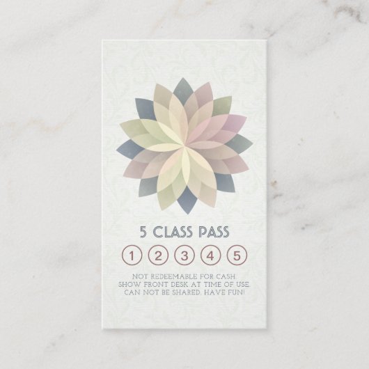 Yoga Meditation Instructor Class Pass Loyalty Kaar (Voorkant)