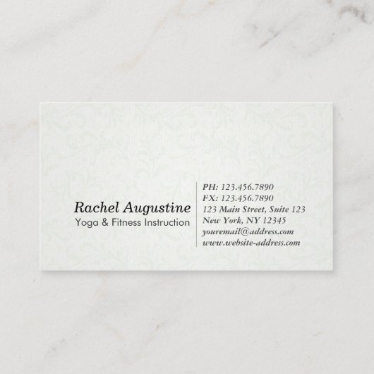 Yoga Meditation Instructor Class Pass Loyalty Kaar (Achterkant)