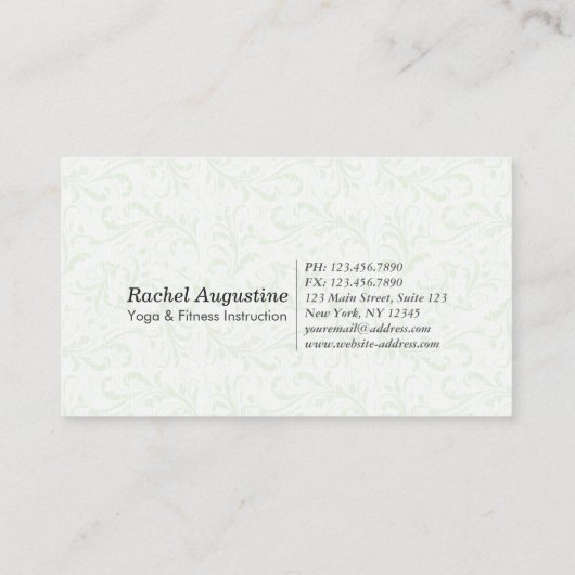 Yoga Meditation Instructor Class Pass Loyalty Kaar (Achterkant)