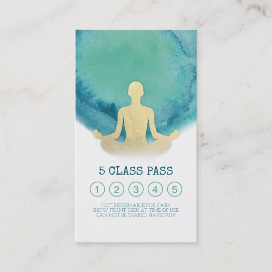 Yoga Meditation Instructor Class Pass Loyalty Kaar (Voorkant)