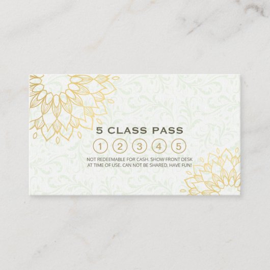 Yoga Meditation Instructor Class Pass Loyalty Kaar (Voorkant)