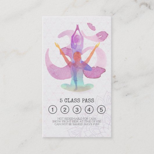 Yoga Meditation Instructor Class Pass Loyalty Kaar (Voorkant)