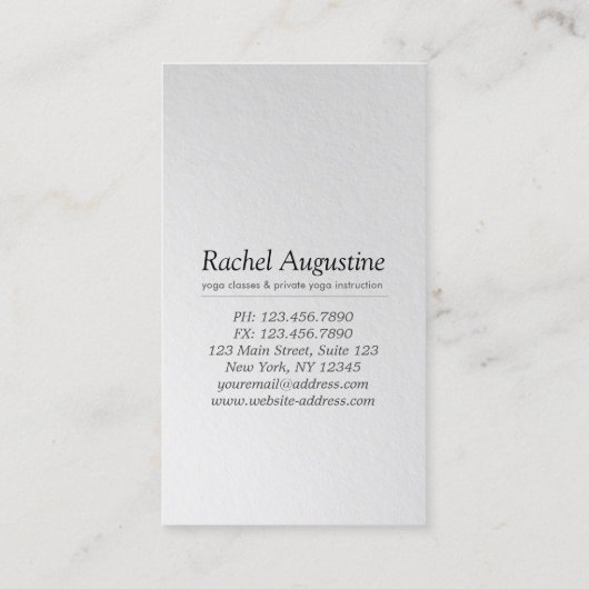 Yoga Meditation Instructor Class Pass Loyalty Kaar (Achterkant)