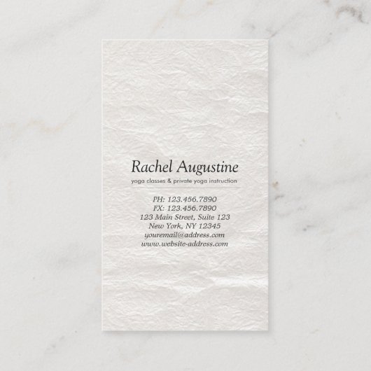 Yoga Meditation Instructor Class Pass Loyalty Kaar (Achterkant)