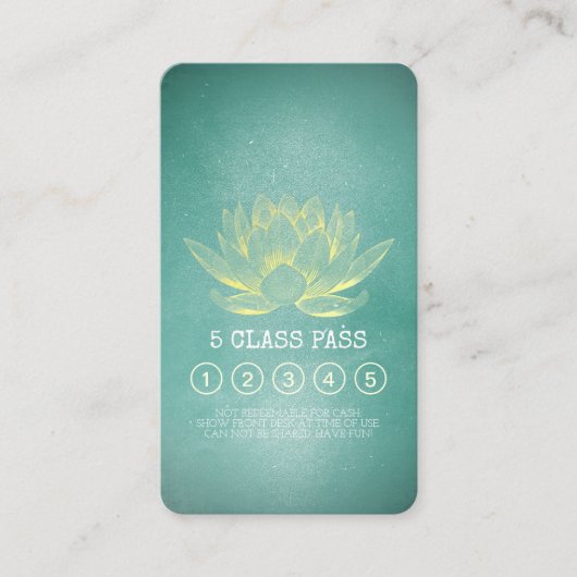 Yoga Meditation Instructor Class Pass Loyalty Kaar (Voorkant)
