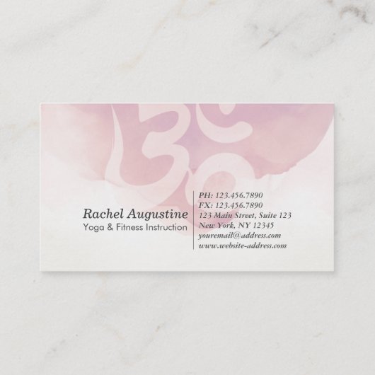 Yoga Meditation Instructor Class Pass Loyalty Kaar (Achterkant)