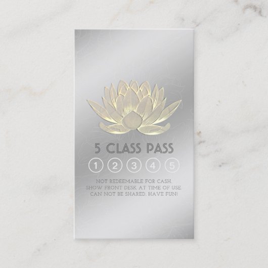 Yoga Meditation Instructor Class Pass Loyalty Kaar (Voorkant)