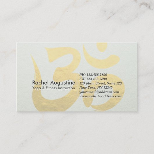 Yoga Meditation Instructor Class Pass Loyalty Kaar (Achterkant)