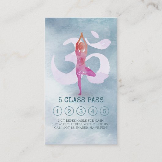 Yoga Meditation Instructor Class Pass Loyalty Kaar (Voorkant)