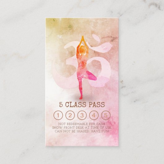 Yoga Meditation Instructor Class Pass Loyalty Kaar (Voorkant)