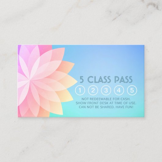 Yoga Meditation Instructor Class Pass Loyalty Kaar (Voorkant)