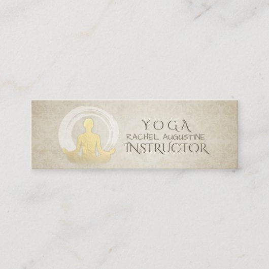 Yoga Meditation Instructor Easy Pose ZEN Symbool Mini Visitekaartje (Voorkant)