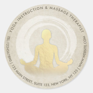 Yoga Meditation Instructor Easy Pose ZEN Symbool Ronde Sticker