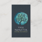 Yoga Meditation Instructor Elegant Black Blauwgroe Visitekaartje (Voorkant)