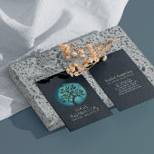 Yoga Meditation Instructor Elegant Black Blauwgroe Visitekaartje