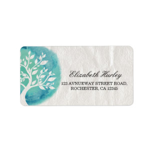 Yoga Meditation Instructor Elegant Waterverf Boom Etiket