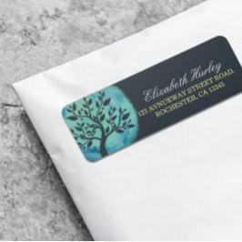 Yoga Meditation Instructor Elegant Waterverf Boom Etiket