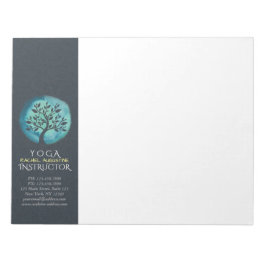 Yoga Meditation Instructor Elegant Waterverf Boom Notitieblok