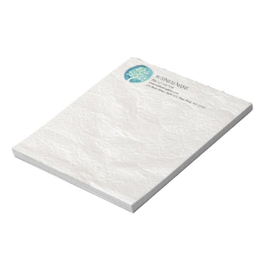 Yoga Meditation Instructor Elegant Waterverf Boom Notitieblok (Linkerzijde)