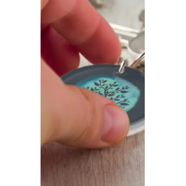 Yoga Meditation Instructor Elegant Waterverf Boom Sleutelhanger