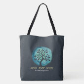 Yoga Meditation Instructor Elegant Waterverf Boom Tote Bag (Achterkant)